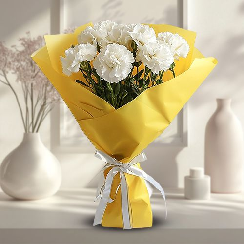 Captivating Eternal Love White Carnations Bundle