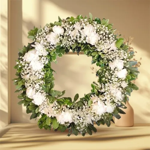 Aromatic Tribute Carnations Wreath