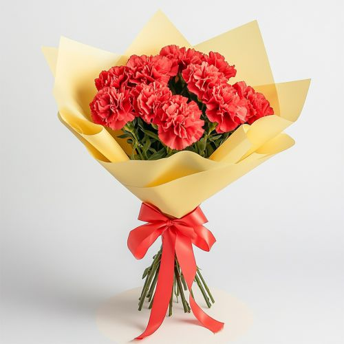 Enchanting Red Carnation Gift Bouquet