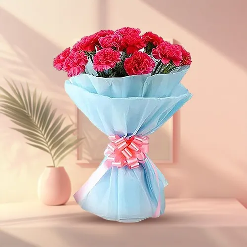 Regal Carnations Bouquet in Pink Colour