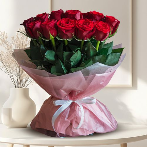 Premium Love 12 Red Roses Bunch