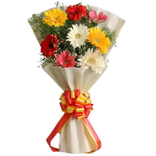 Luminous Loving Treat of Ten Gerberas Bundle