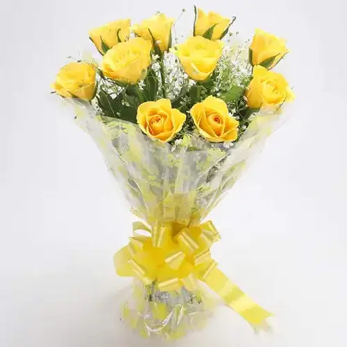 Magnificent Elegance Bunch of Yellow Roses