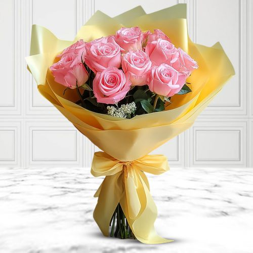 Exceptional Fresh Pink Roses Bouquet
