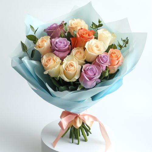 Blooming Motherly Love Bouquet of Colorful Roses