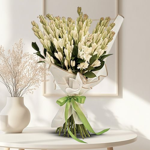 Joyful Tissue Wrapped Tube Rose Hand Bouquet