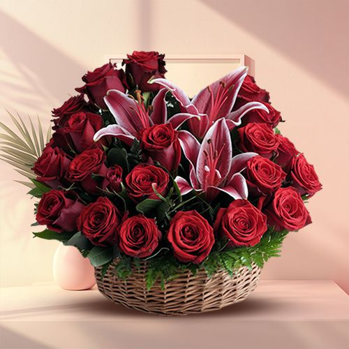 Attractive Red Flowers Arrangement
