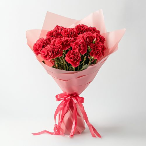 Shop for an elegant Hand Bunch of Red Carnations