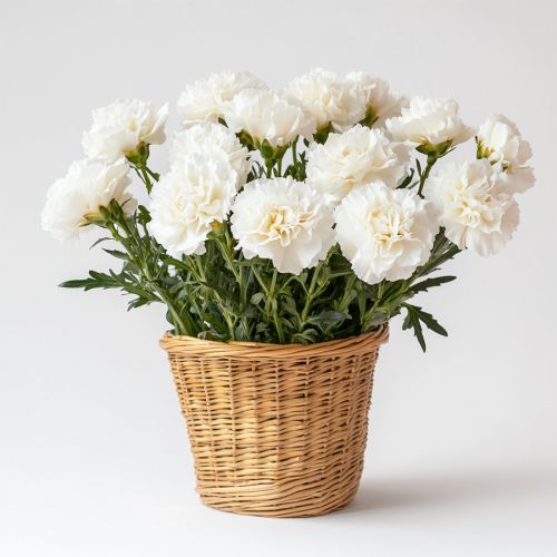 Shop for a fresh White Carnations basket