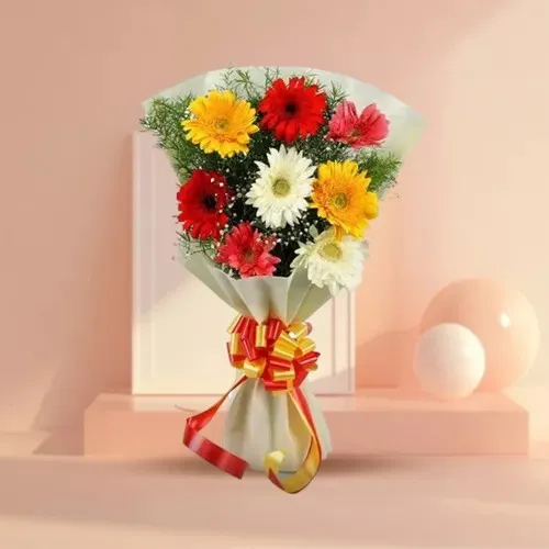 Color-Coordinated Mixed Gerberas Bouquet