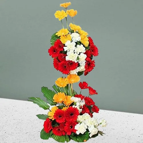 Classic Long Arrangement of Multi-color Gerberas
