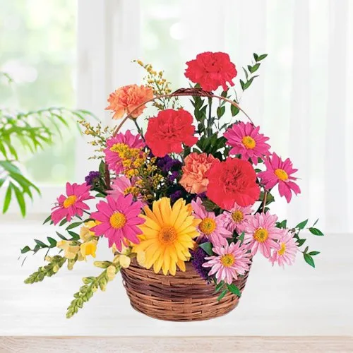 Impressive Carnations & Gerberas Basket
