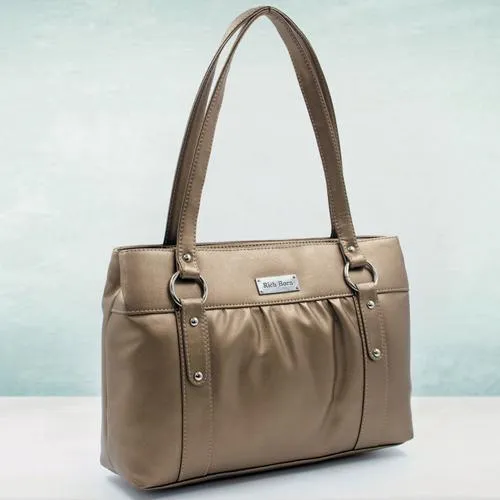Trendsetting Golden Color Vanity Bag for Ladies