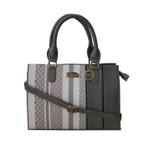 Striped N Plain Combination Designer Shoulder Bag