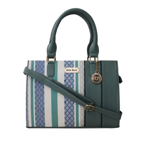 Marvelous Vanity Bag in Striped N Plain Combination