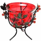 Stunning Red Wrought Iron Candle Stand Gift
