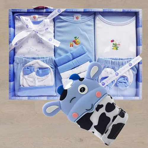 Wonderful Wishkey Silicone Teething Mitten N Cotton Clothes Set