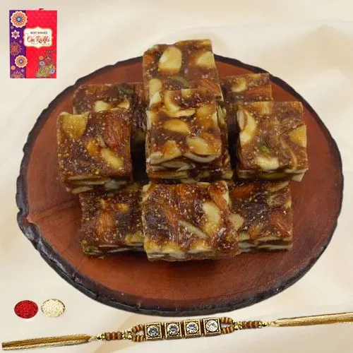 Trendy Rakhi with Haldiram Khajur Pista Delight