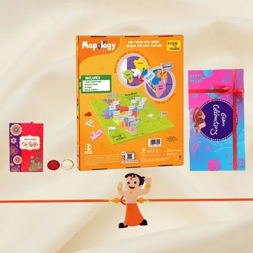 World Map Puzzle Trip with Chota Bheem Rakhi