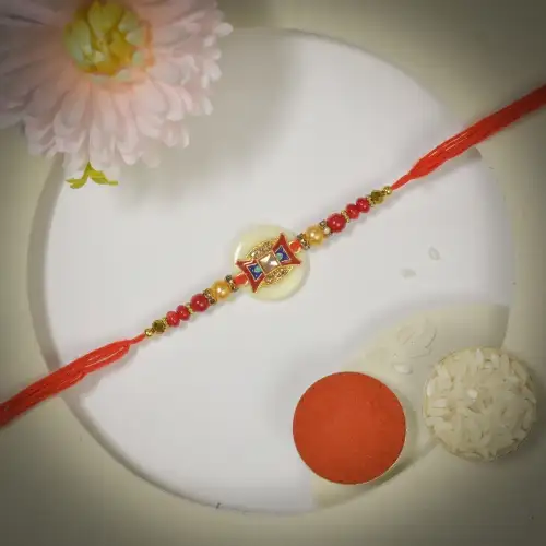 Shimmering Kundan Rakhi for Brother