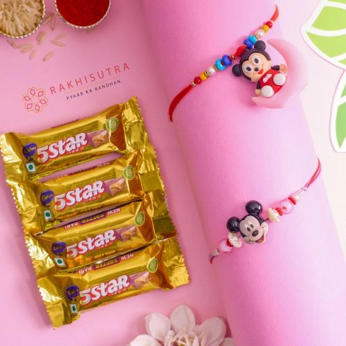 Joyful Kids Cartoon Rakhi N 5 Star Combo
