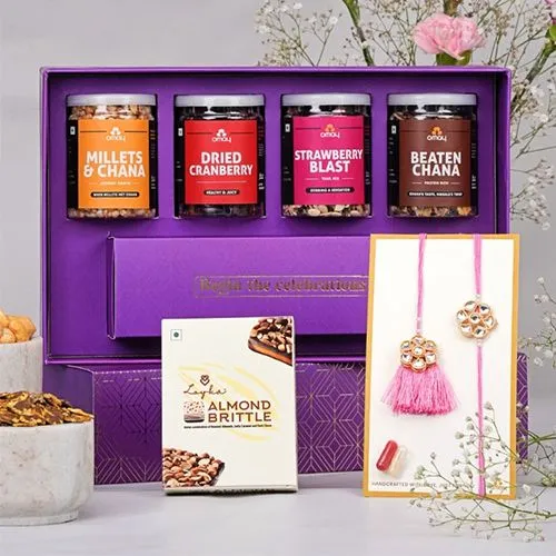 Premium Couple Rakhi Treat Box