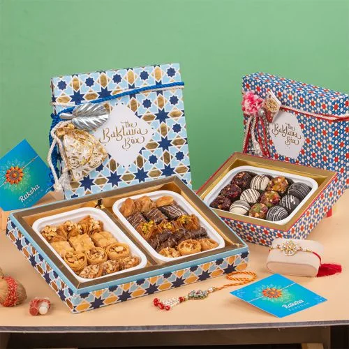 Stunning Rakhi  N  Mithai Hamper