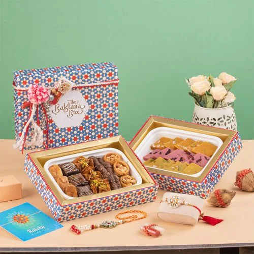 Exquisite Rakhi Baklava  N  Katli Gift Set
