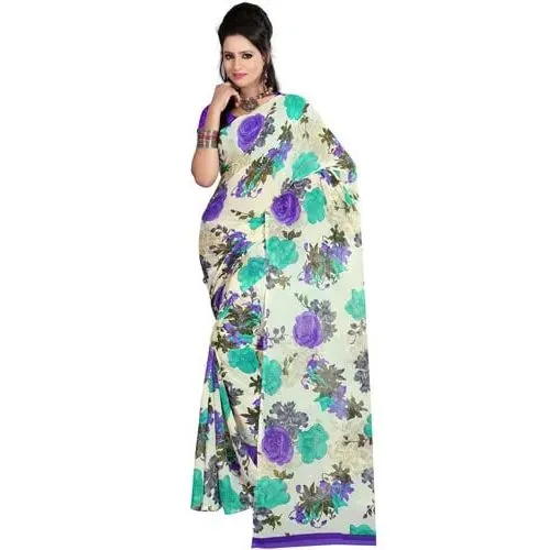 Fascinating Faux Georgette Printed Saree