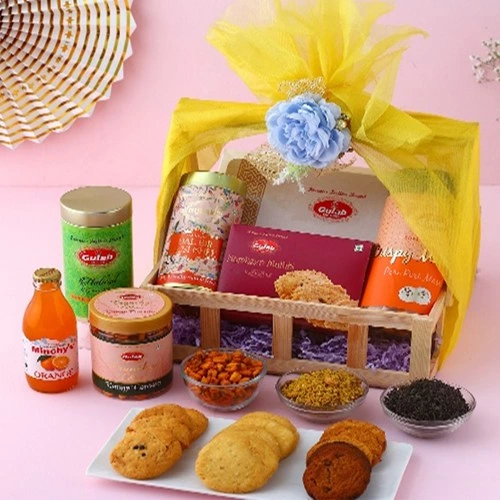 Tempting Savories with Sweets in Handle Tray