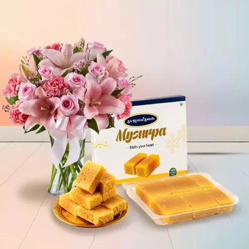 Mixed Floral Elegance  N  Mysore Pak