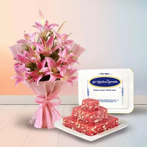 Blushing Lilies  N  Bombay Halwa Duo