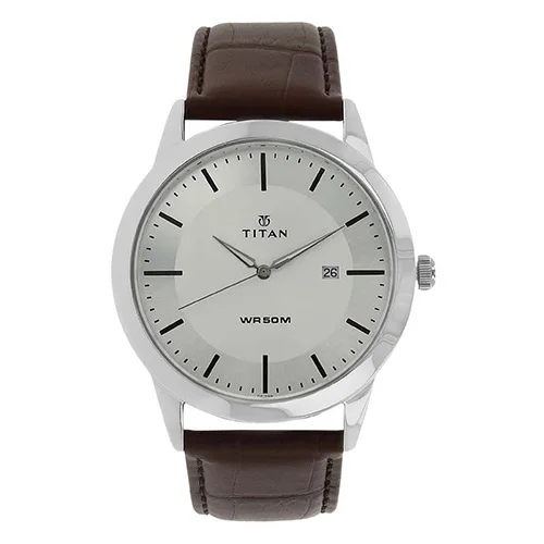Fashionable Titan Analog Silver Dial Mens Watch