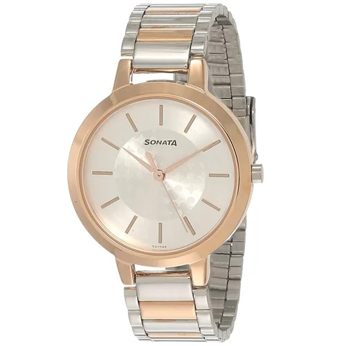 Delicate Sonata Blush Analog Silver Dial Womens Watch