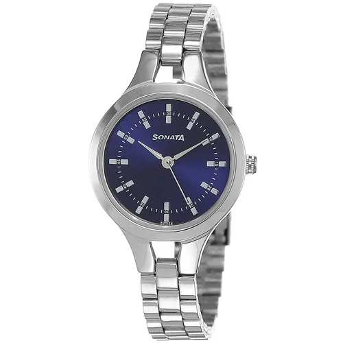 Trendy Sonata Steel Daisies Analog Blue Dial Womens Watch