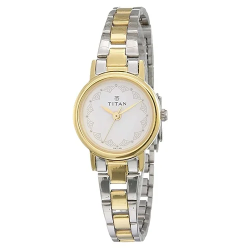 Sparkling  White Dial Two Toned Womens Watch