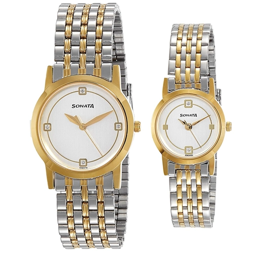 Fabulous Sonata Analog Multi-Color Dial Couple Watch
