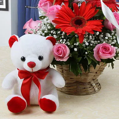 Flowers with Teddy to Chennai