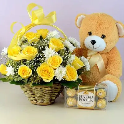 Sending Flower with Teddy Online to Chennai Same Day