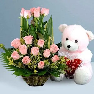 Flowers with Teddy to Chennai