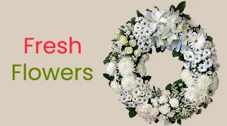 White Flowers Wreath to Chennai