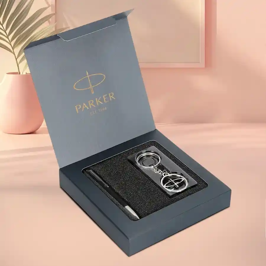 Parker Vector Roller Ball Pen with Parker Key Chain set for gifting.