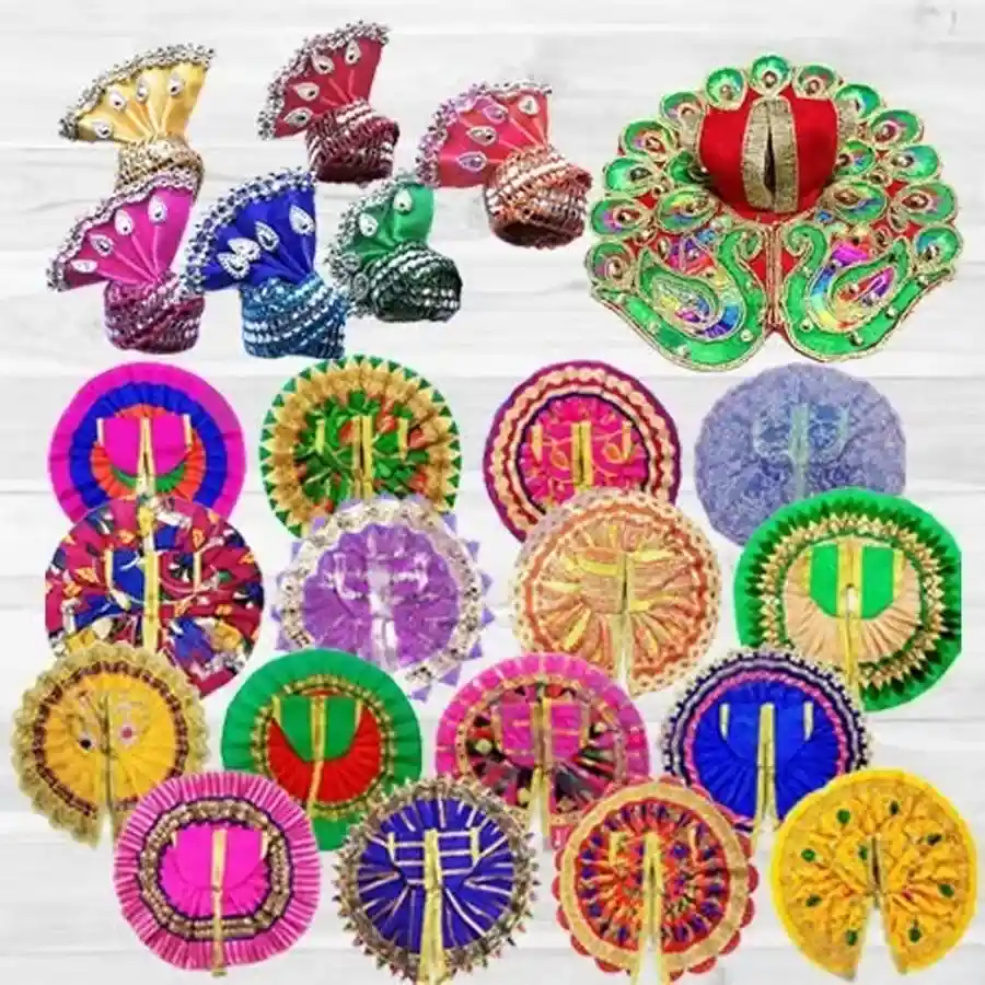 Ladoo Gopal Dress Set with Pagdi in vibrant colors, perfect for festive celebrations.