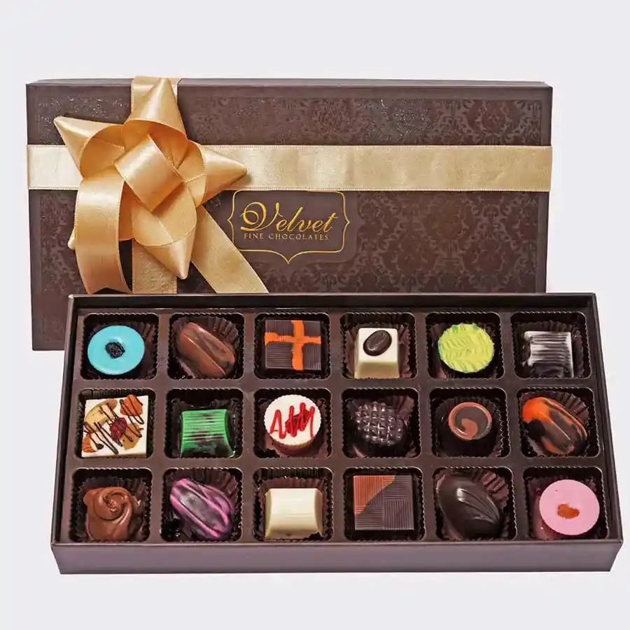 Delectable Chocolate Experience Box with assorted gourmet chocolates and flavors