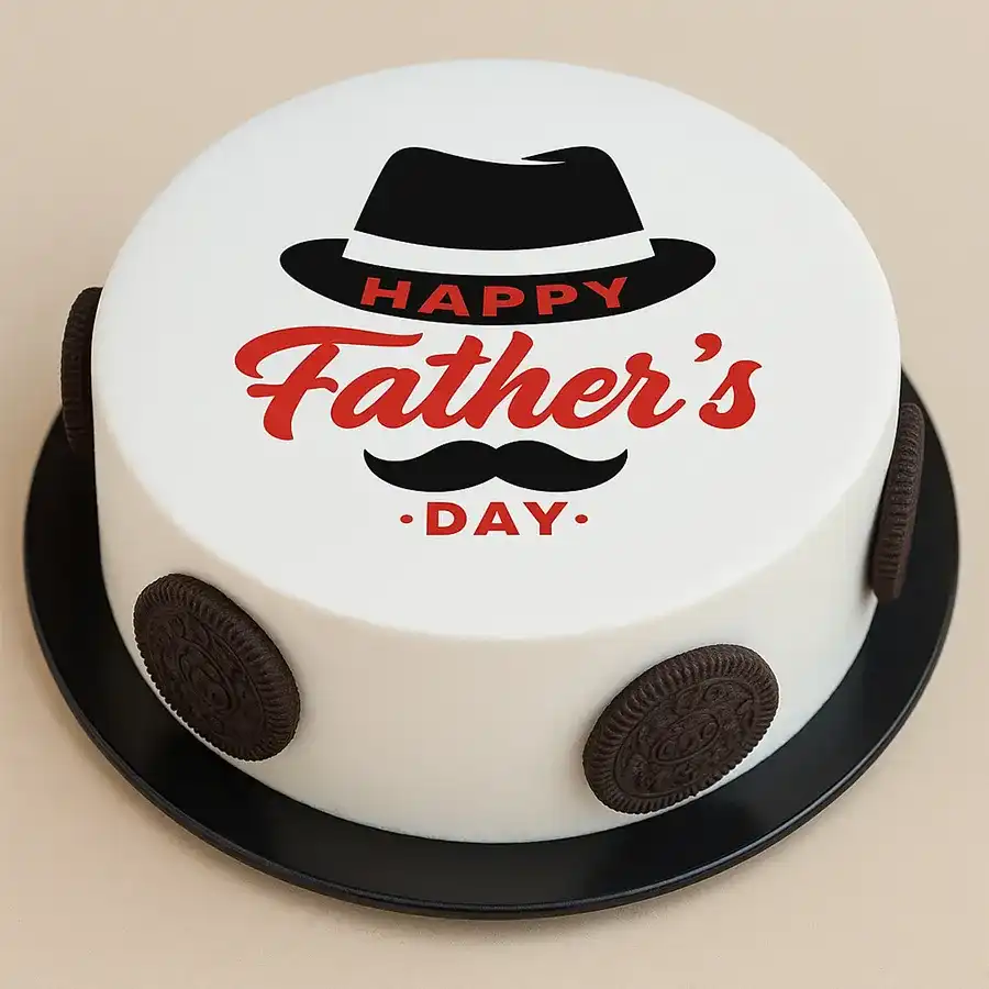 Heartfelt Father’s Day Poster Cake, round vanilla flavor, 500g.