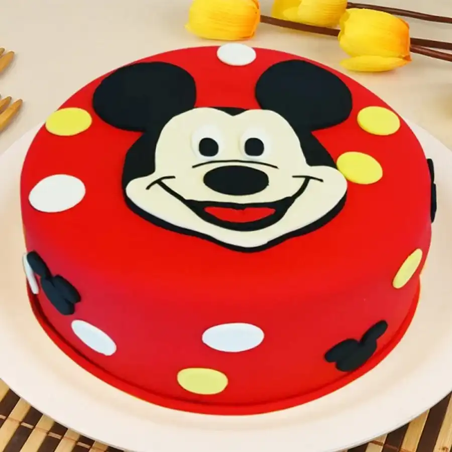 Whimsical Mickey Mouse Fondant Cake