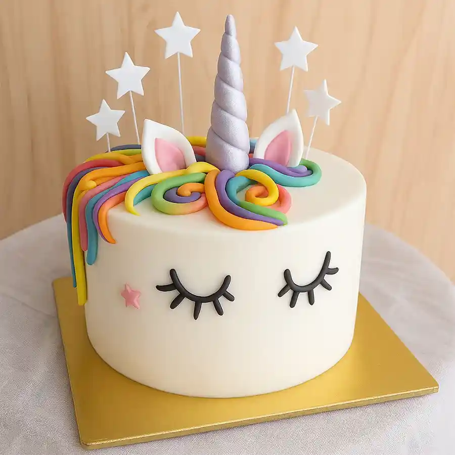 A colorful and whimsical 2.2 lb Award Winning Unicorn Cake designed for birthday celebrations.