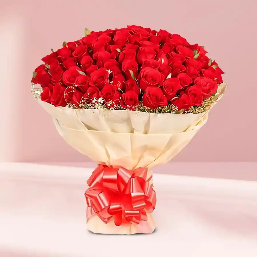 A beautiful bouquet of 10 enchanting red roses, perfect for expressing love and admiration.