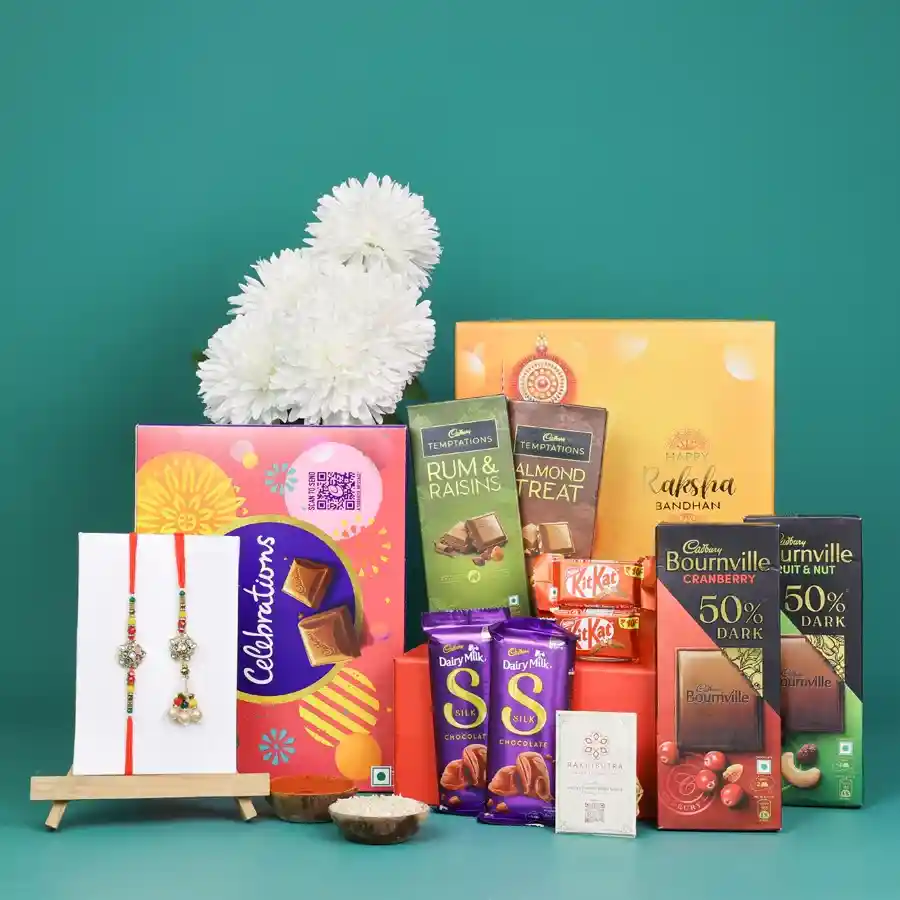 Chic Rakhi & Chocolates Ensemble