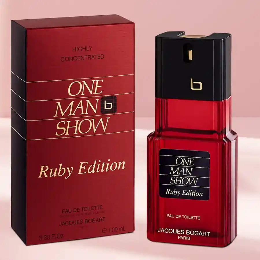 Bogart One Man Show Ruby Edition Perfume for Men 3.4 oz bottle with a stylish design
